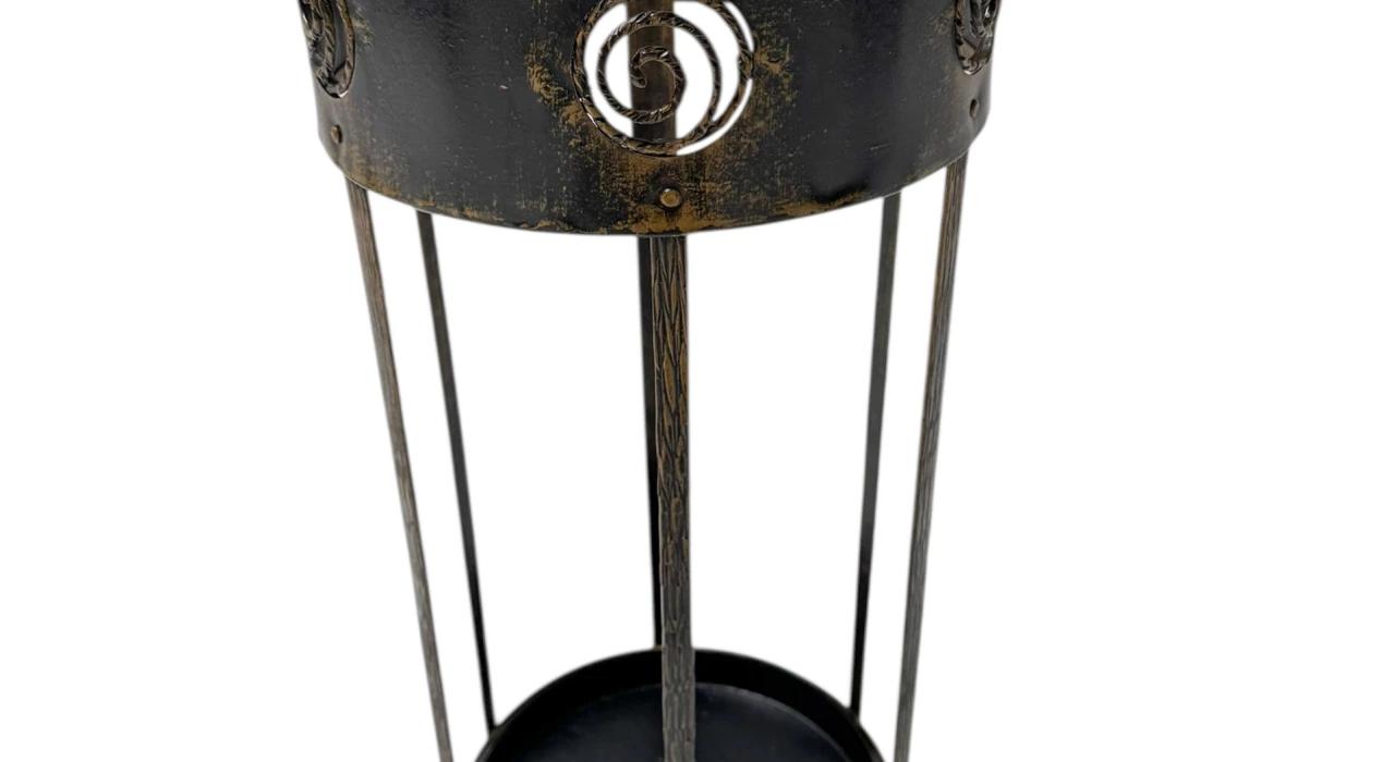 Vienna Secession Patinated Metal Umbrella Stand, 1900s